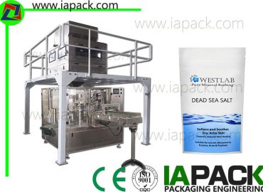 1000g salt doypack packing machine granule rotary weighing filling sealing packaging machine up to 35 packs per min