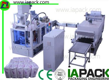1kg-2kg flour paper bag packing machine 6-22bags/min 7kw power with heat shrinking