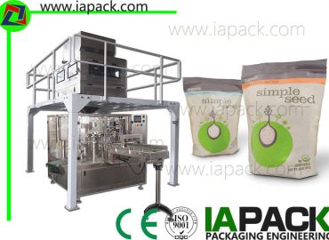 seeds pouch packing machine with multi-head scale for stand-up bag, doy pack, gusset bag,
