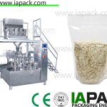 stand up zipped pouch rotary packing machine oatmeal doy pack
